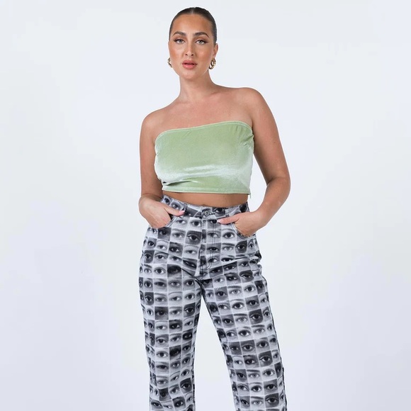 Princess Polly Tops - PRINCESS POLLY GREEN STRAPLESS TOP